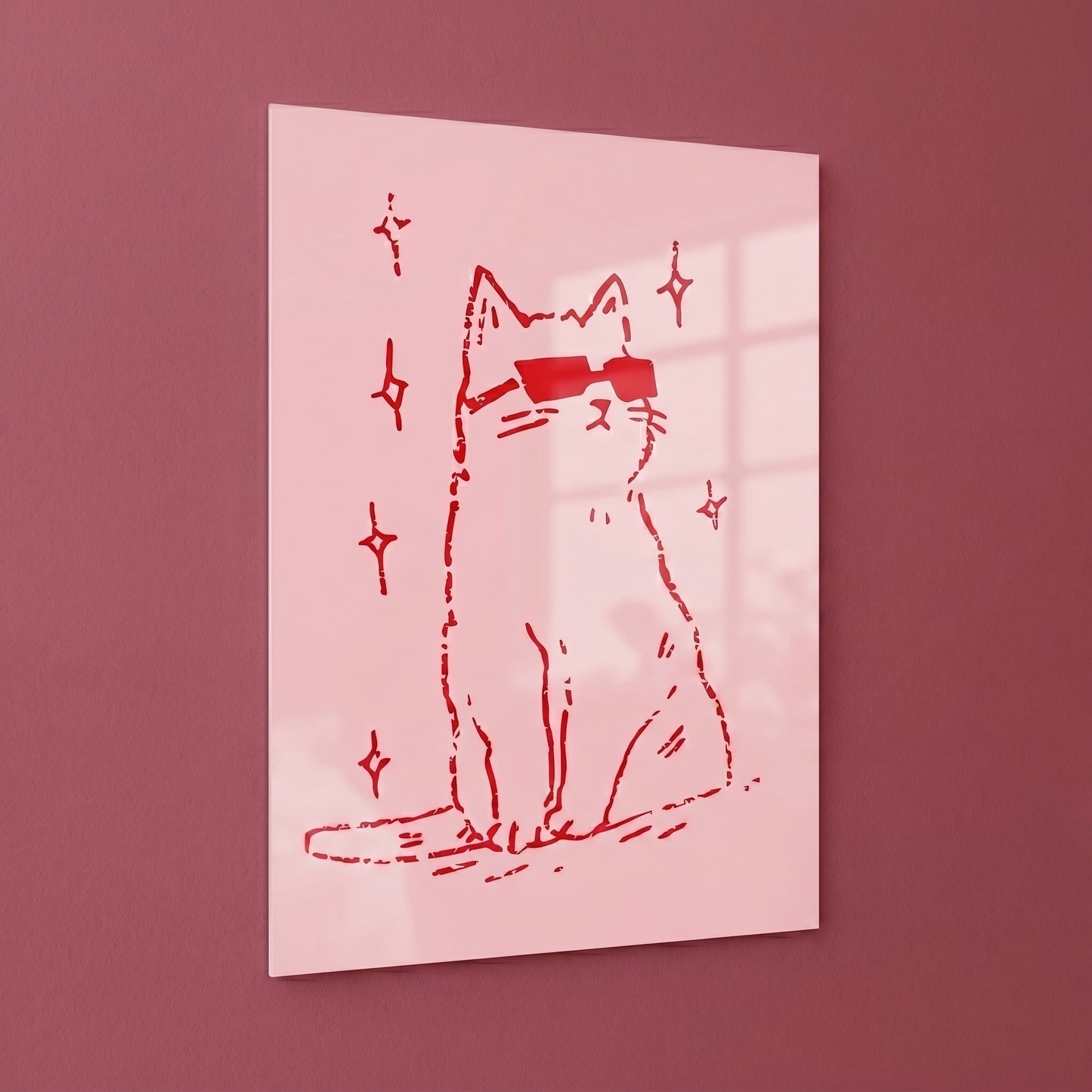 Cat with Glasses Acrylic Poster