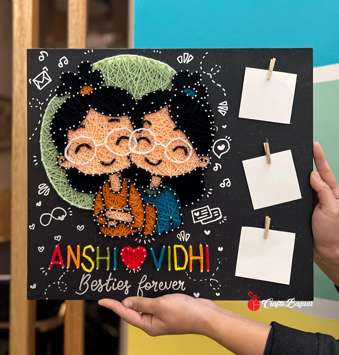 Girl Besties illustration String Art
