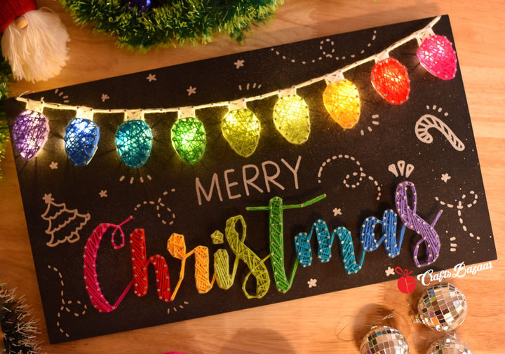 Merry Christmas Twinking Lights String Art