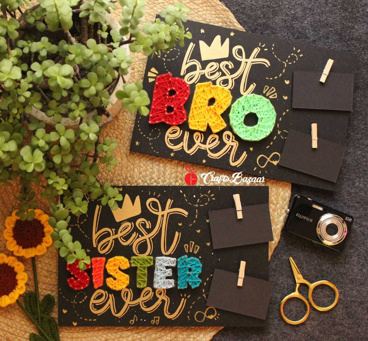 Best Bro & Best Sis - String Art - Craftsbazaar