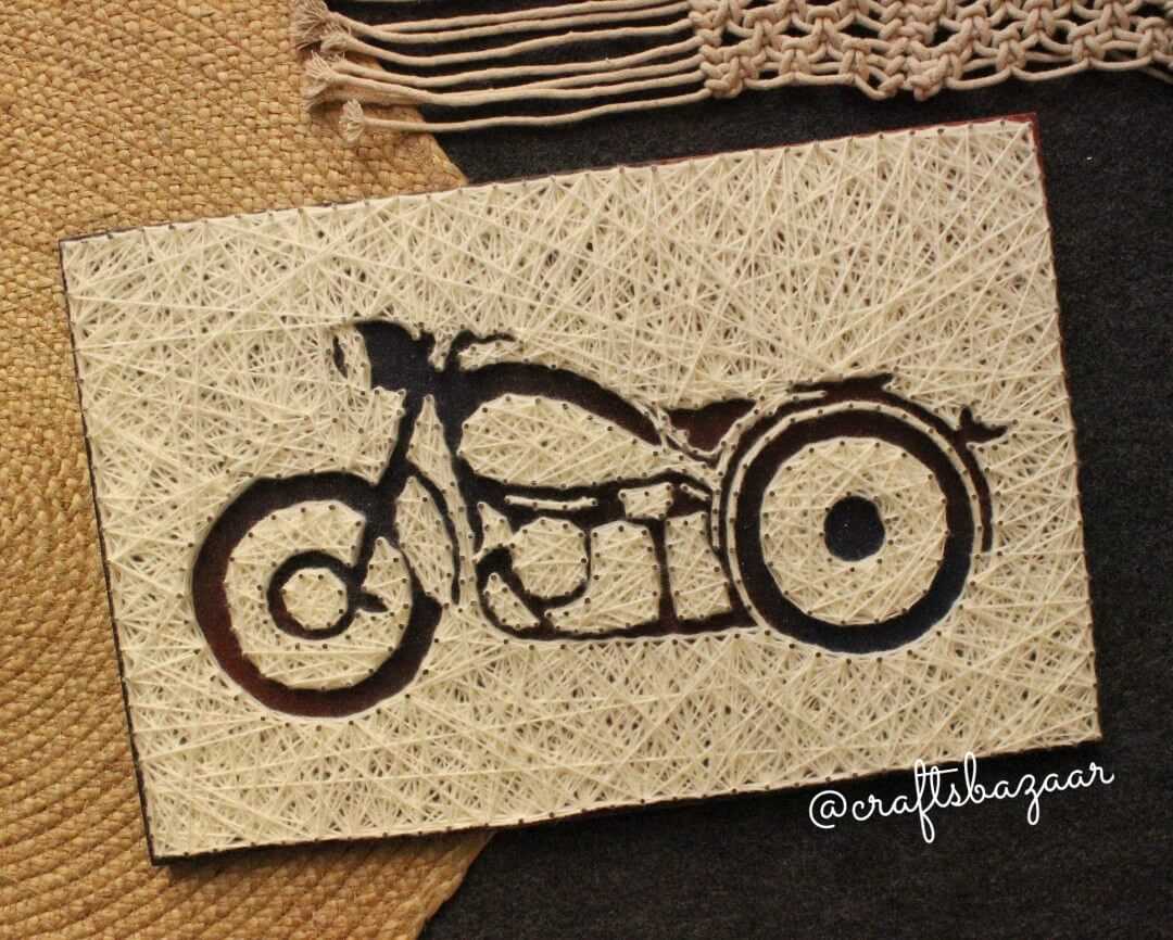 Bike Lovers- Motor Bike String Art - Craftsbazaar
