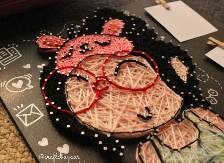 Bubbles- Girl illustration String Art with Photos - Craftsbazaar