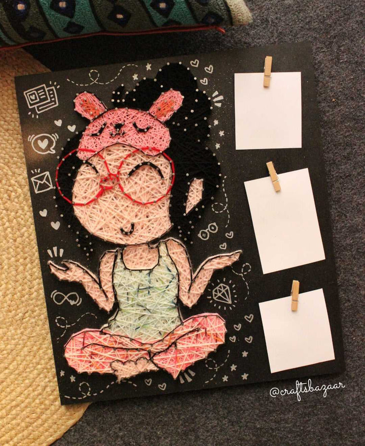 Bubbles- Girl illustration String Art with Photos - Craftsbazaar