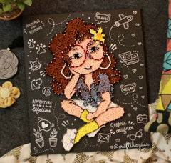 Buttercup- Girl illustration String Art with Photos - Craftsbazaar