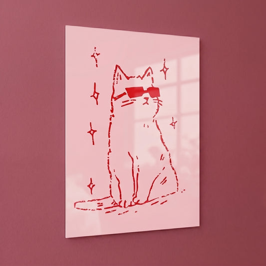 Cat with Glasses Acrylic Poster