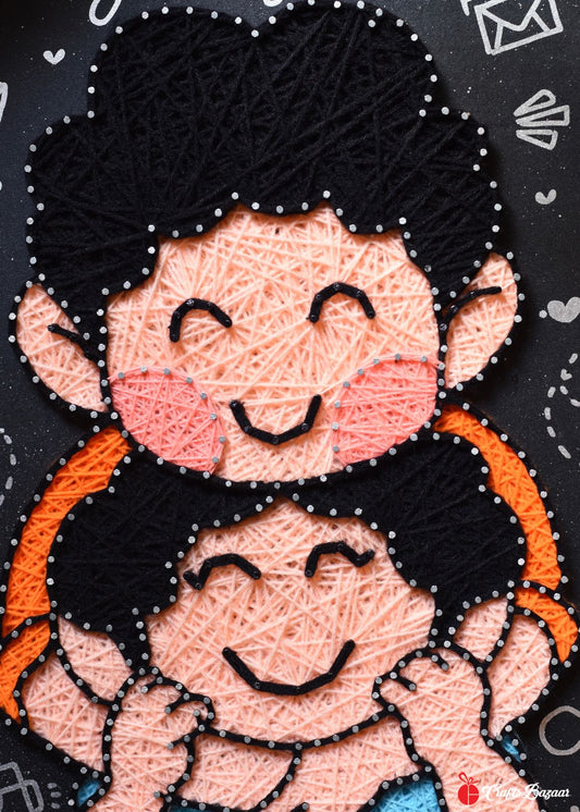 Brother Sister Hug- String Art Gift for Siblings
