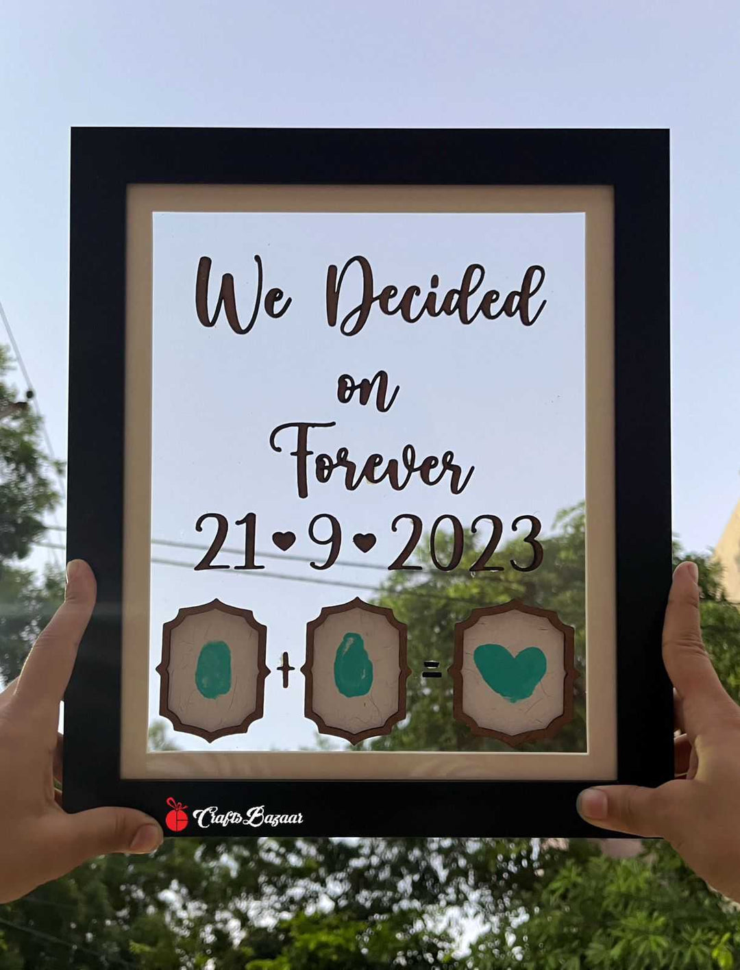 Customised Thumbprint sign Wedding Frame - Craftsbazaar