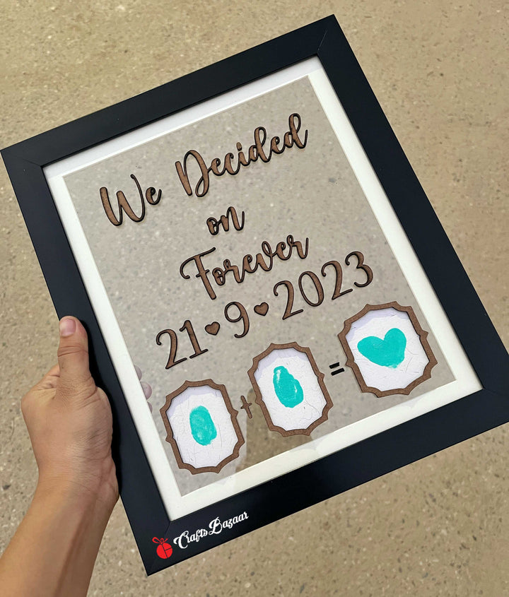 Customised Thumbprint sign Wedding Frame - Craftsbazaar