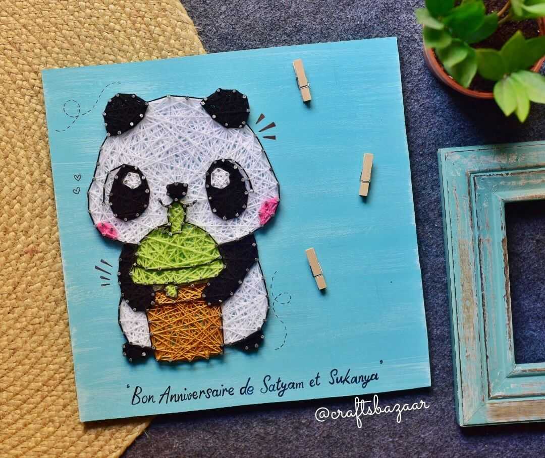 Cute Little Panda String Art - Craftsbazaar