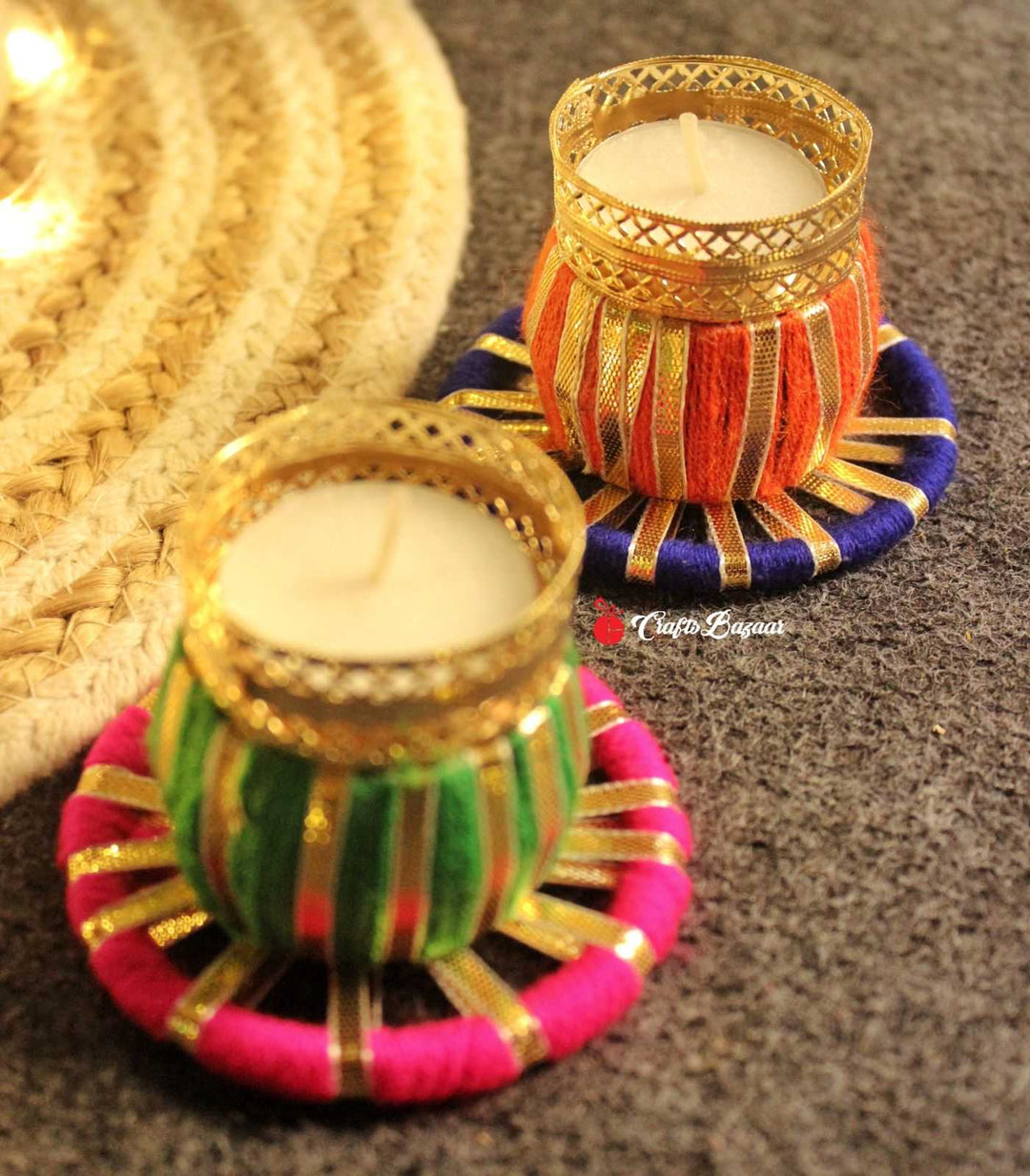 Damru Tealight Holder for Diwali - Craftsbazaar