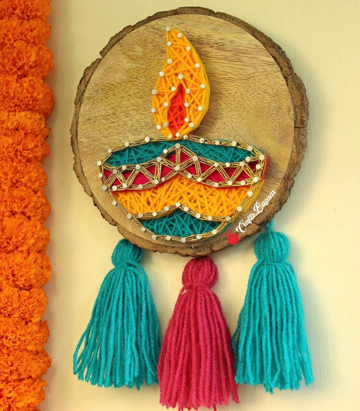 Diwali Diya Hanger String Wall Décor Art - Craftsbazaar