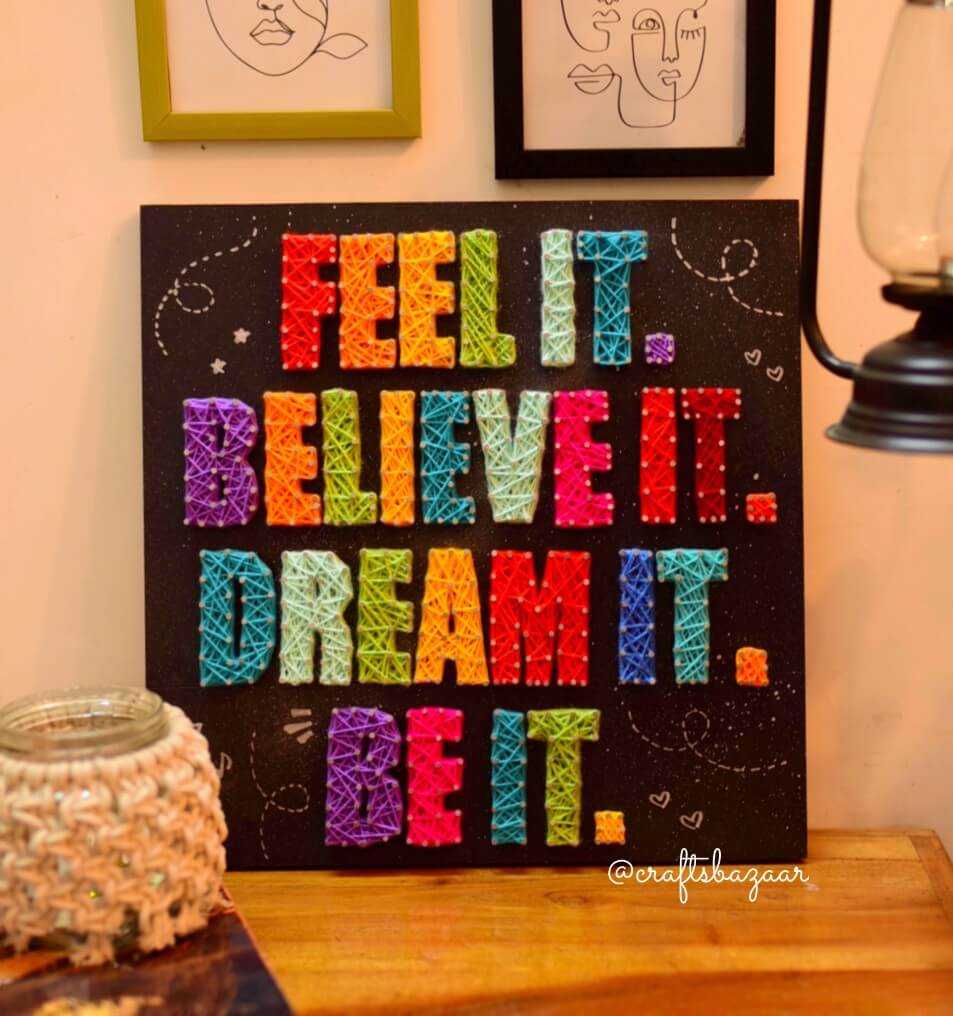 Feel It - Motivational Quotes String Art - Craftsbazaar