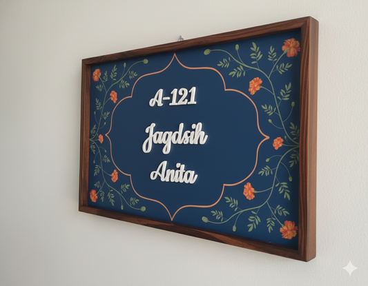Floral Name Plate