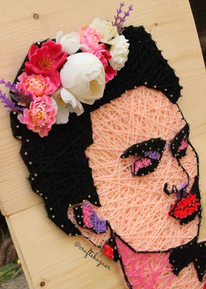 Frida Kahlo Illustration- String Art Wall Décor - Craftsbazaar