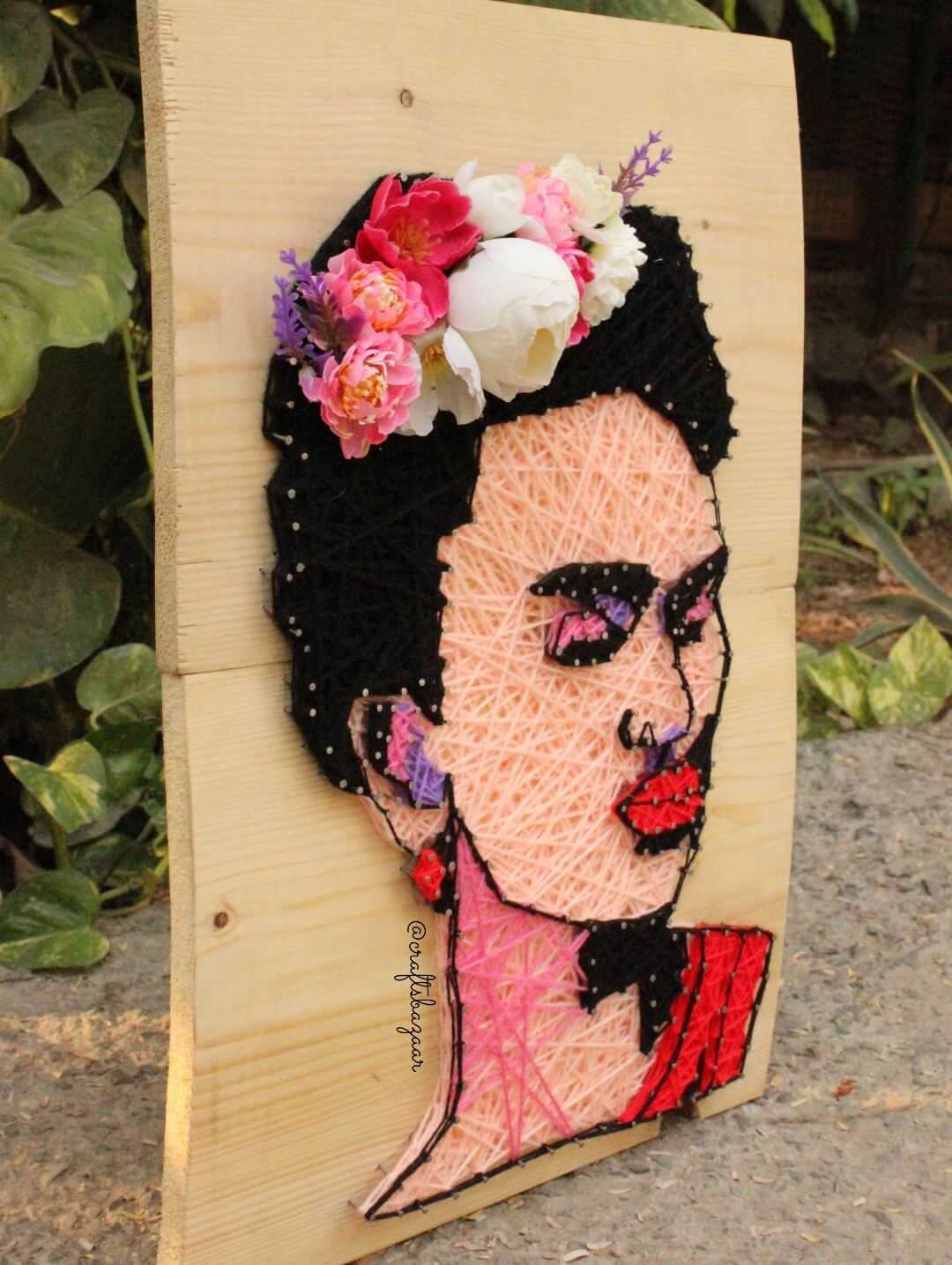 Frida Kahlo Illustration- String Art Wall Décor - Craftsbazaar