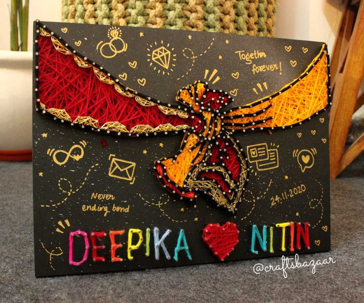 Gathbandhan- Customised Wedding String Art - Craftsbazaar