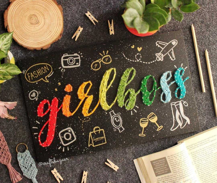 Girl Boss String Art - Unique Handmade Gift Idea - Craftsbazaar