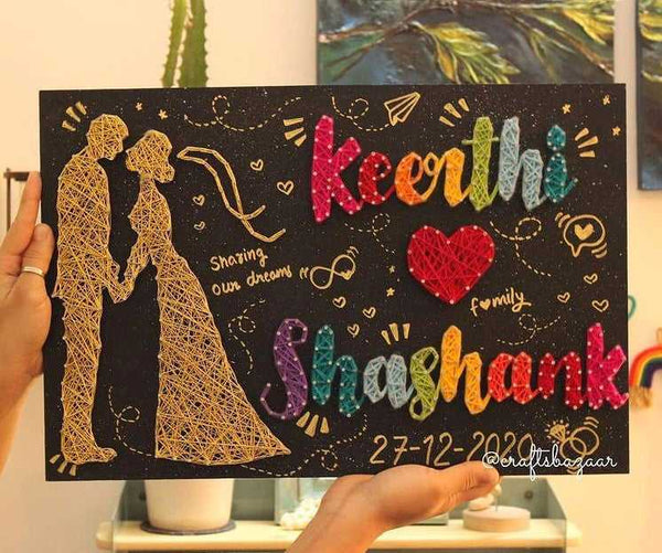 Golden Couple- Names String Art – Craftsbazaar