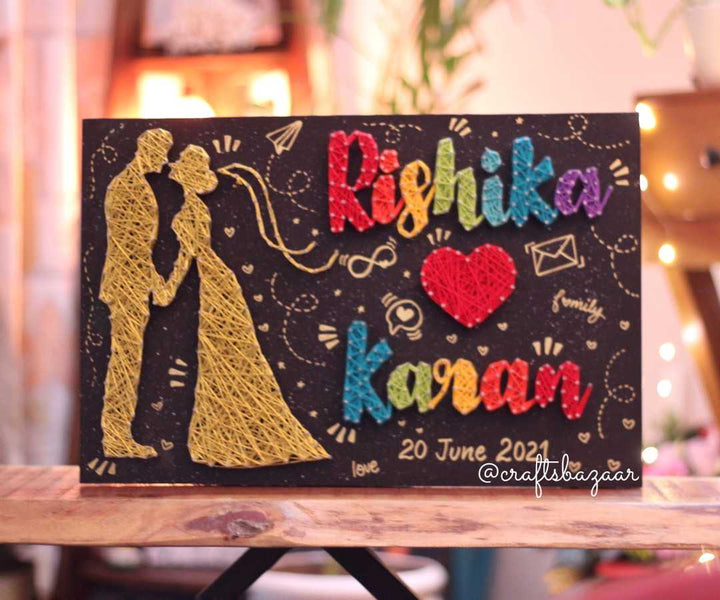 Golden Couple- Names String Art - Craftsbazaar