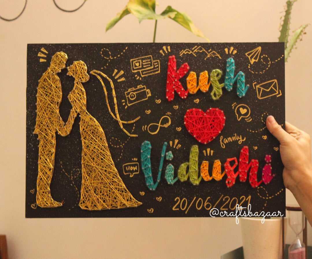 Golden Couple- Names String Art - Craftsbazaar