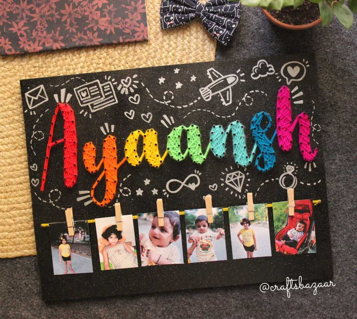 Gorgeous- Customised Name String Art with Photos - Craftsbazaar