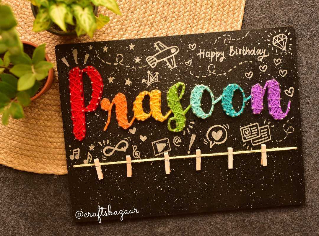 Gorgeous- Customised Name String Art with Photos - Craftsbazaar