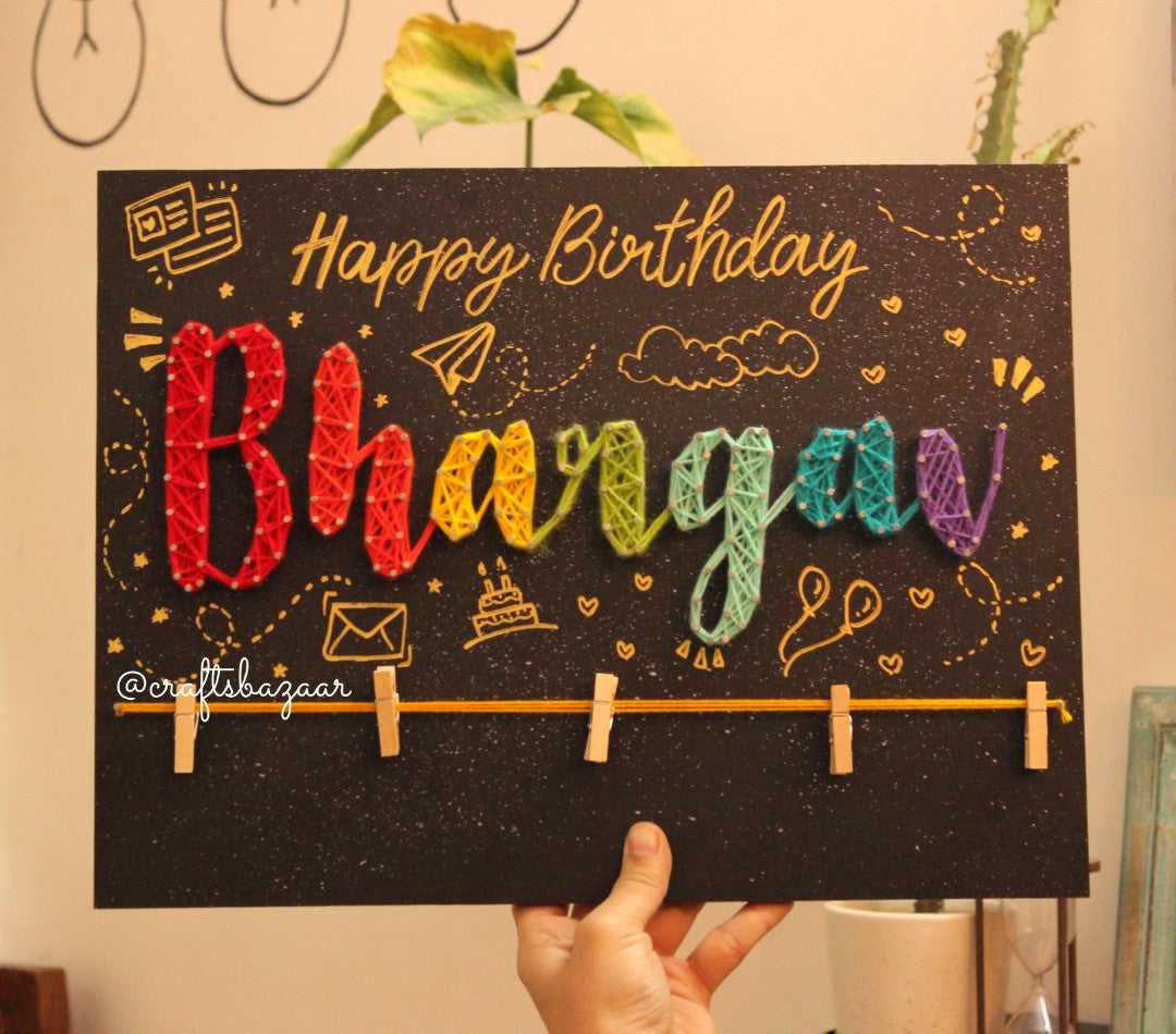 Gorgeous- Customised Name String Art with Photos - Craftsbazaar