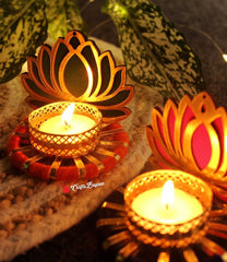 Grand Lotus Tealight Holder for Diwali - Craftsbazaar