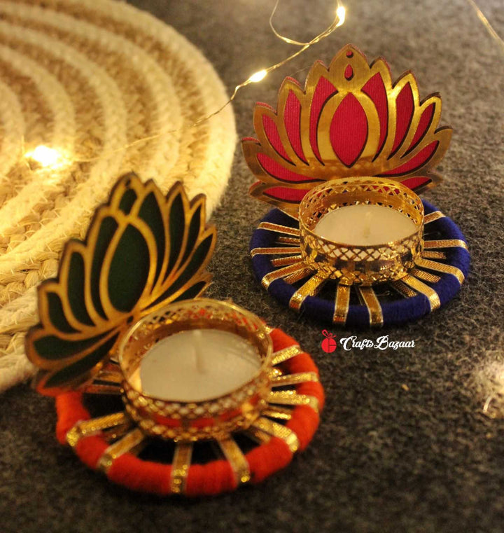 Grand Lotus Tealight Holder for Diwali - Craftsbazaar