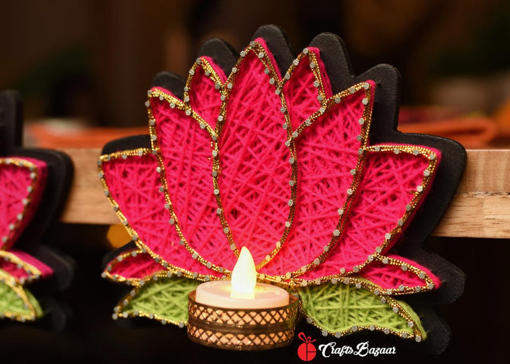 Hanging Lotus Tea Light Stringart