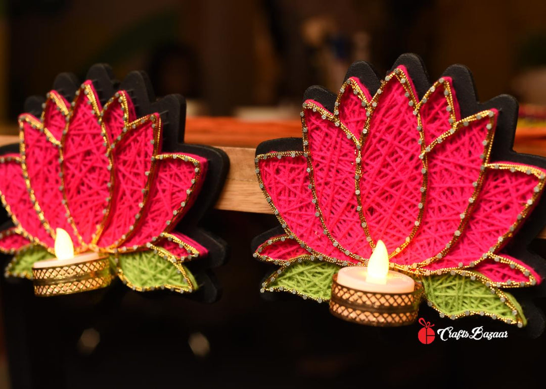 Hanging Lotus Tea Light Stringart