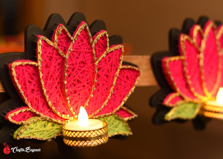 Hanging Lotus Tea Light Stringart