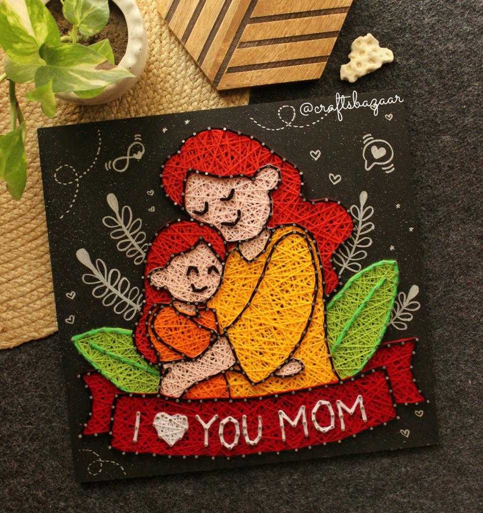 I Love You Mom String Art - Craftsbazaar