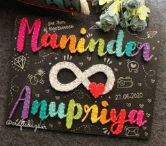 Infinity Love- Couple Name String Art Board - Craftsbazaar