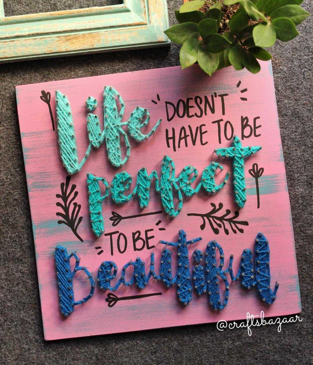 Life is Beautiful String Art - Home Décor Art - Craftsbazaar