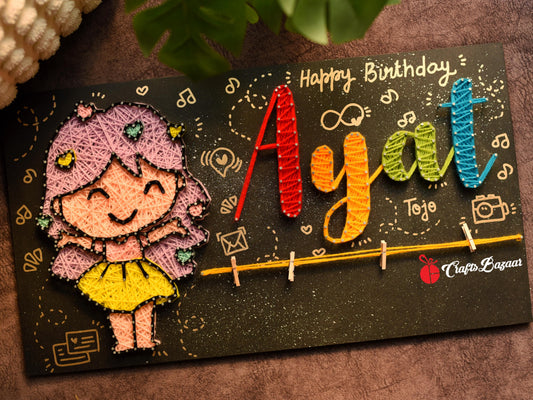 Little Girl with Customised Name string Art