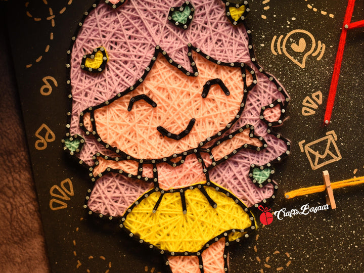 Little Girl with Customised Name string Art