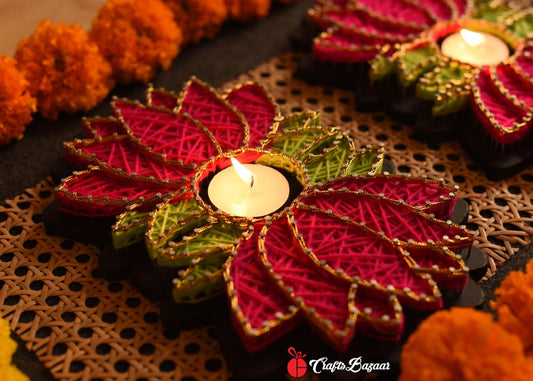 Lotus Stringart Diya Holder