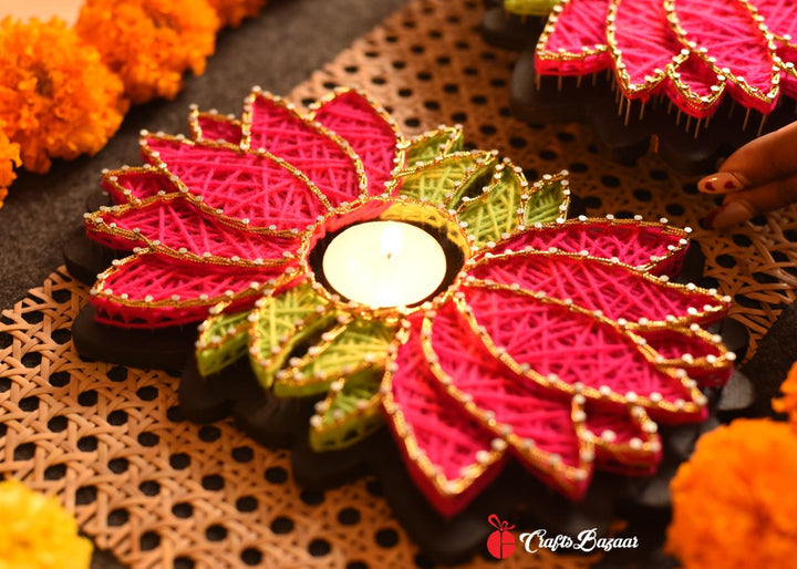 Lotus Stringart Diya Holder