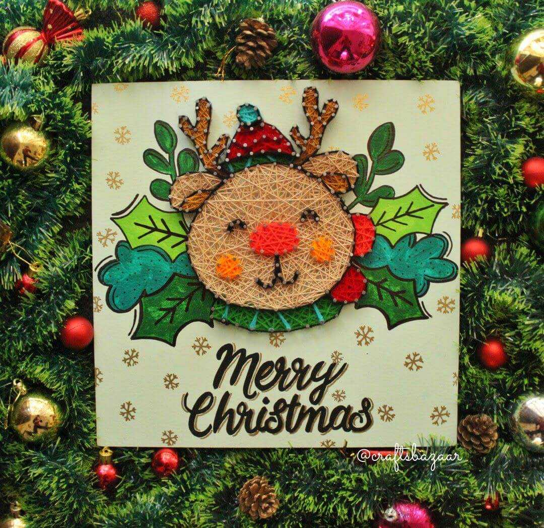 Merry Christmas String Art - Craftsbazaar