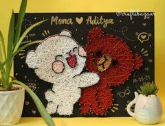 Milk & Mocha Teddy String Art - Craftsbazaar