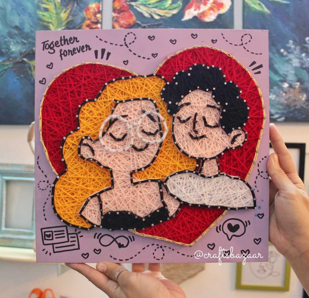 My Chum- Couple String Art illustration - Craftsbazaar