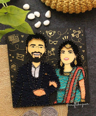 Personalised Couple Caricature String Art option one
