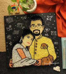 Personalised Couple Caricature String Art - Craftsbazaar