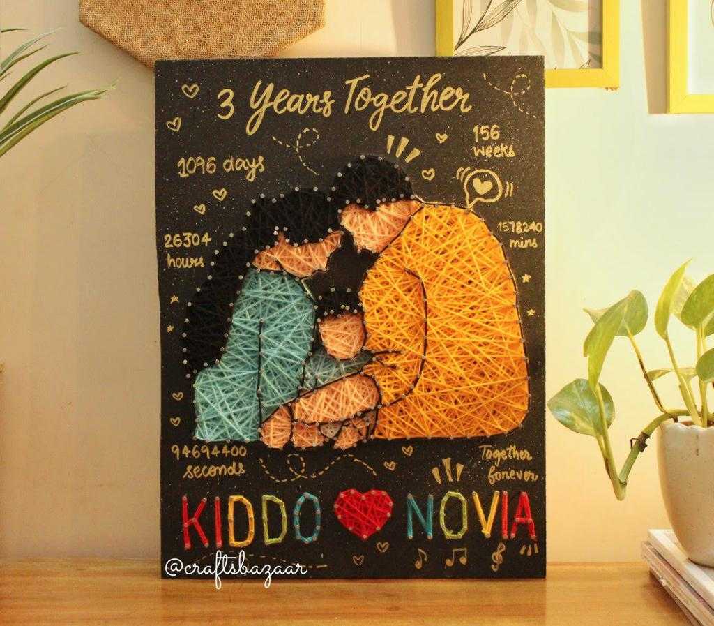 Personalised Couple Illustration String Art - Craftsbazaar