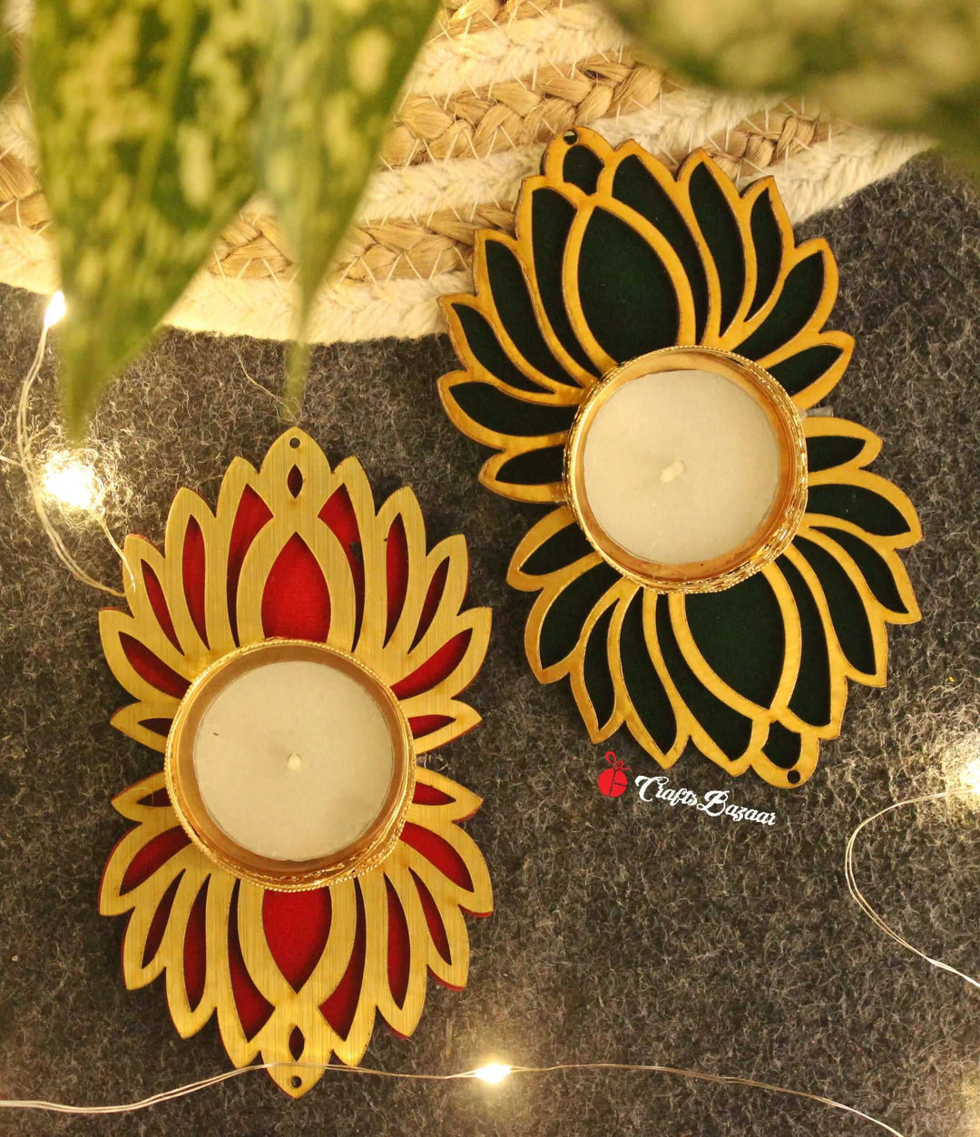 Rangoli Tea Light Holder - Festive Home Décor (Pack of 2) - Craftsbazaar