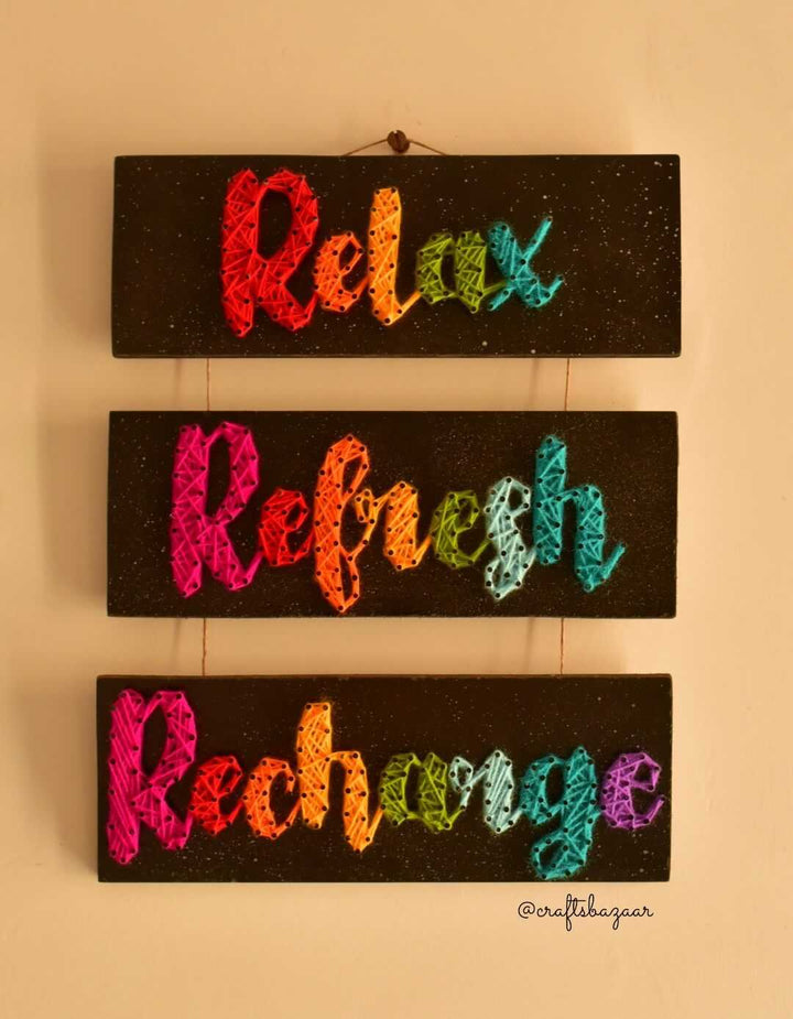 Relax Refresh Recharge String Art - Hanging Boards - Craftsbazaar