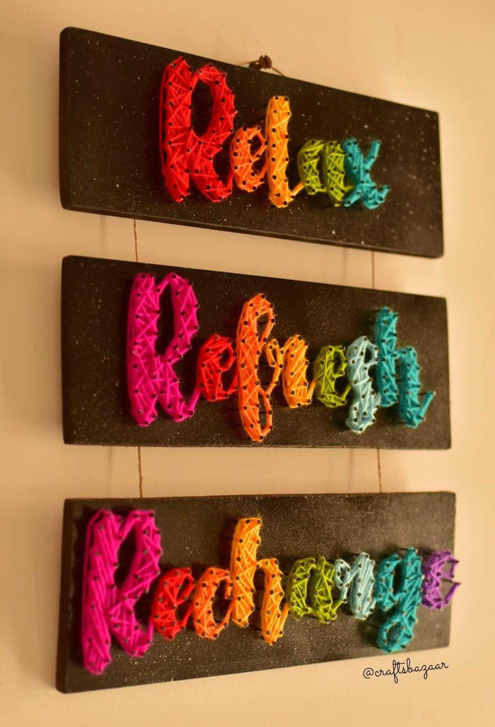 Relax Refresh Recharge String Art - Hanging Boards - Craftsbazaar