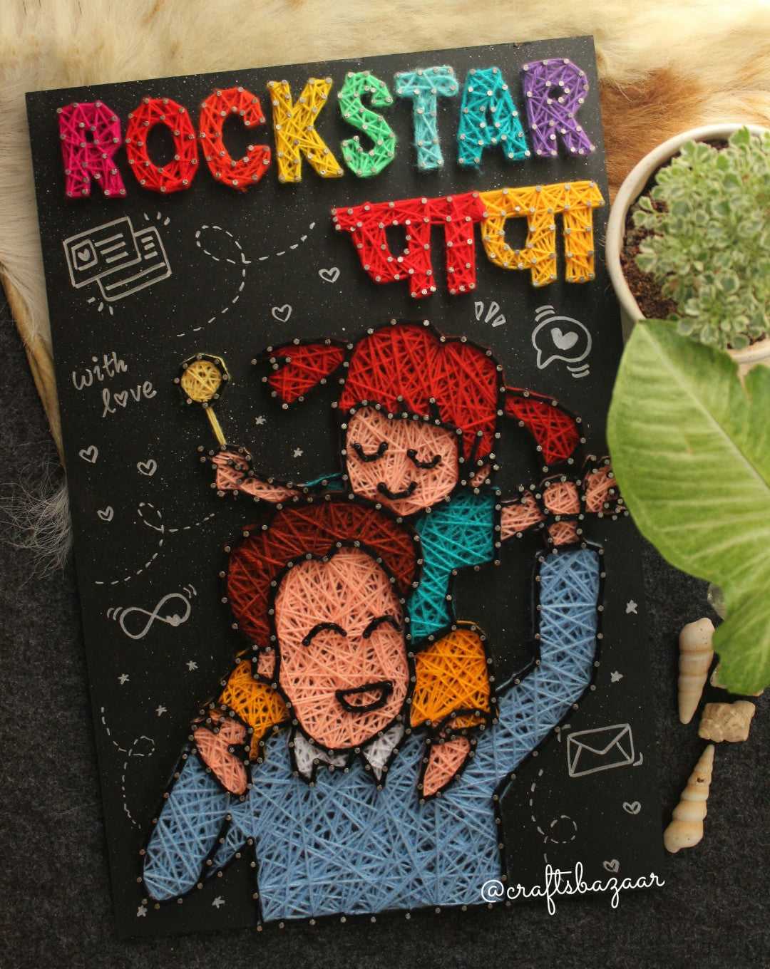 Rockstar Papa String Art - Unique Handmade Gifts - Craftsbazaar