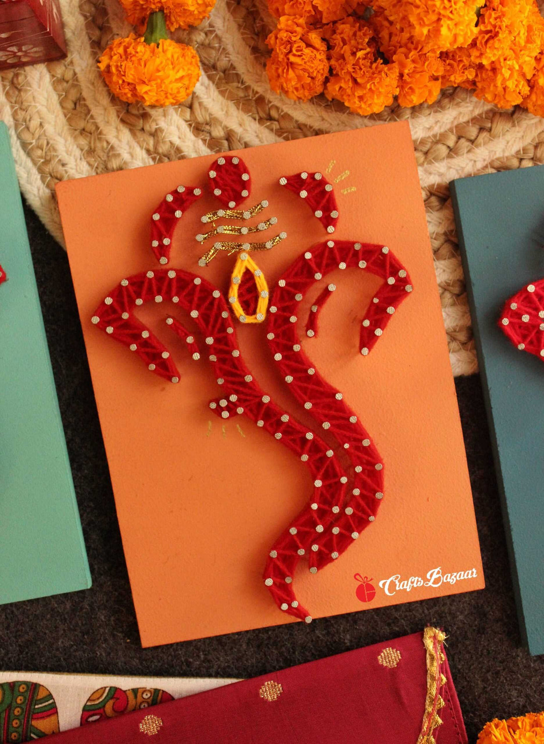 Shri Ganesh String Wall Art - Home Décor - Craftsbazaar